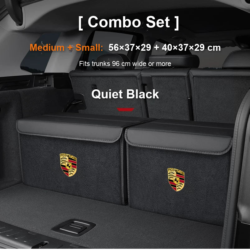 Porsche trunk organizer Combo Set Medium plus Small in Quiet Black