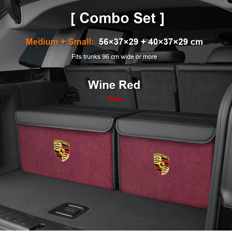 Porsche trunk organizer Combo Set Medium plus Small in Wine Red