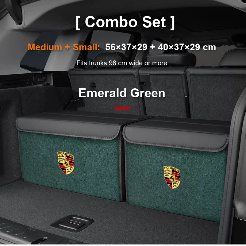Porsche trunk organizer Combo Set Medium plus Small in Emerald Green
