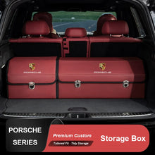Organizador de maletero con escudo Porsche Heritage – Caja plegable con cierre cromado y apertura de 180°
