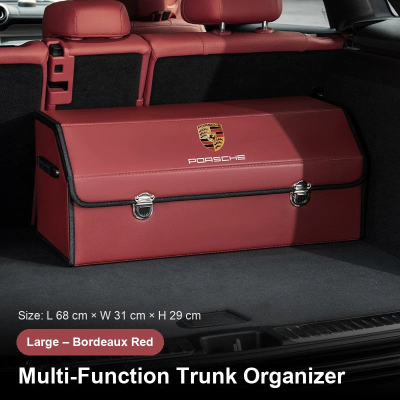 Porsche crest trunk organizer - Large - Bordeaux Red
