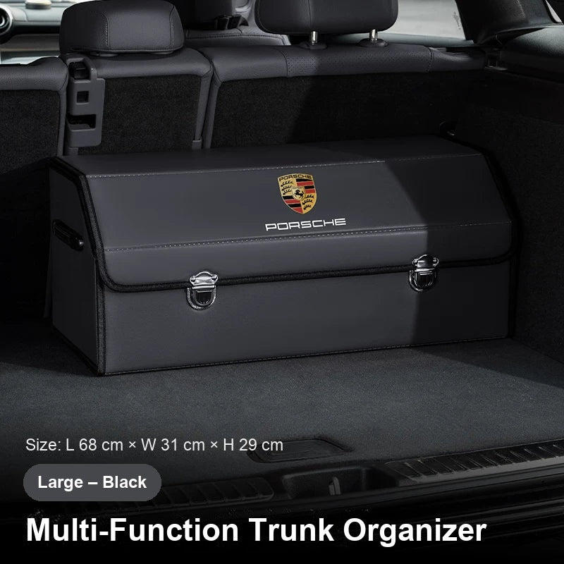Porsche crest trunk organizer - Large - Black