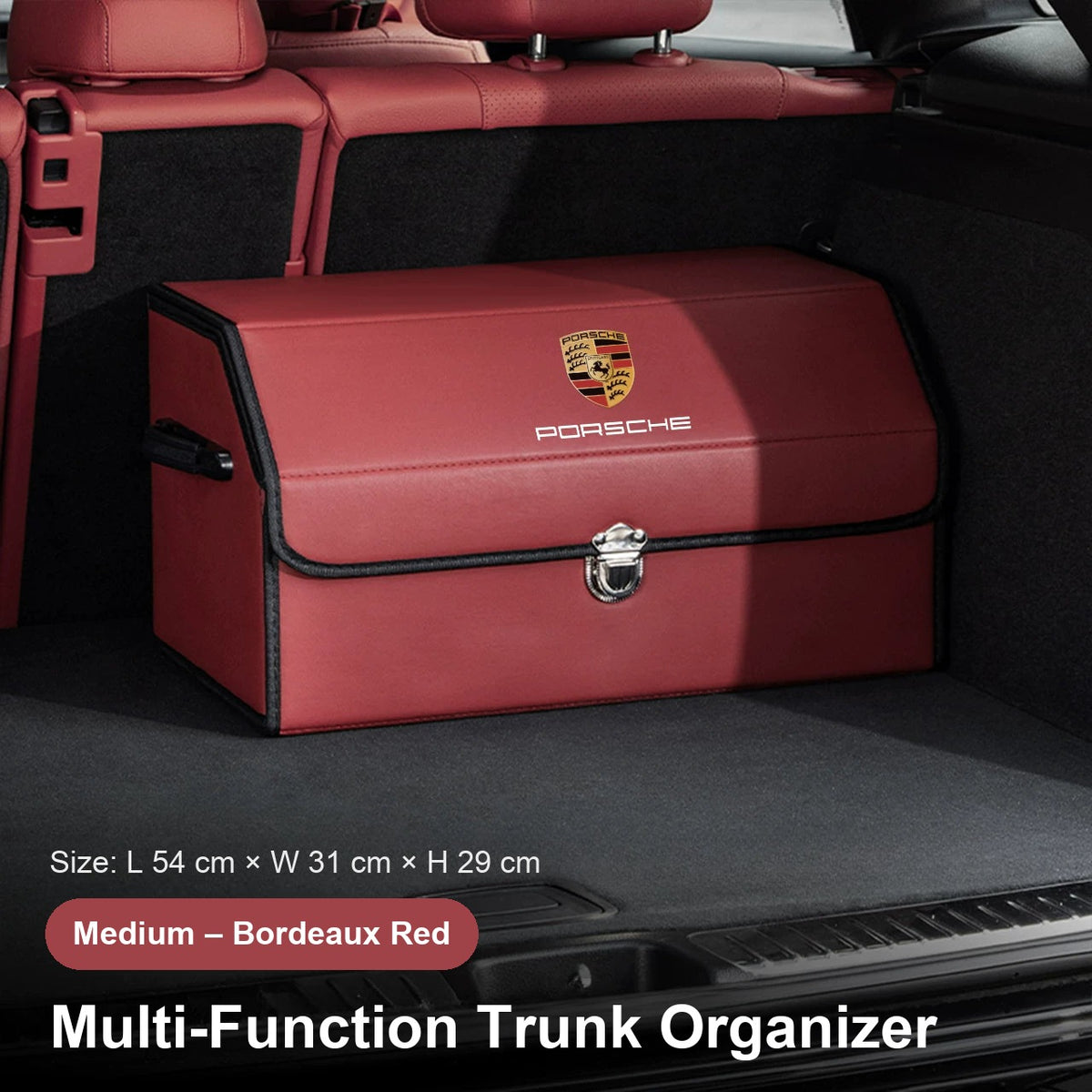 Porsche crest trunk organizer - Medium - Bordeaux Red