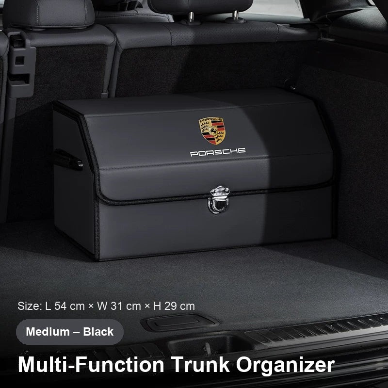 Porsche crest trunk organizer - Medium - Black