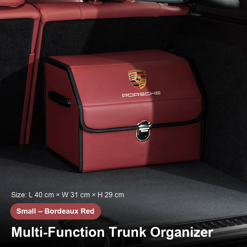 Porsche crest trunk organizer - Small - Bordeaux Red