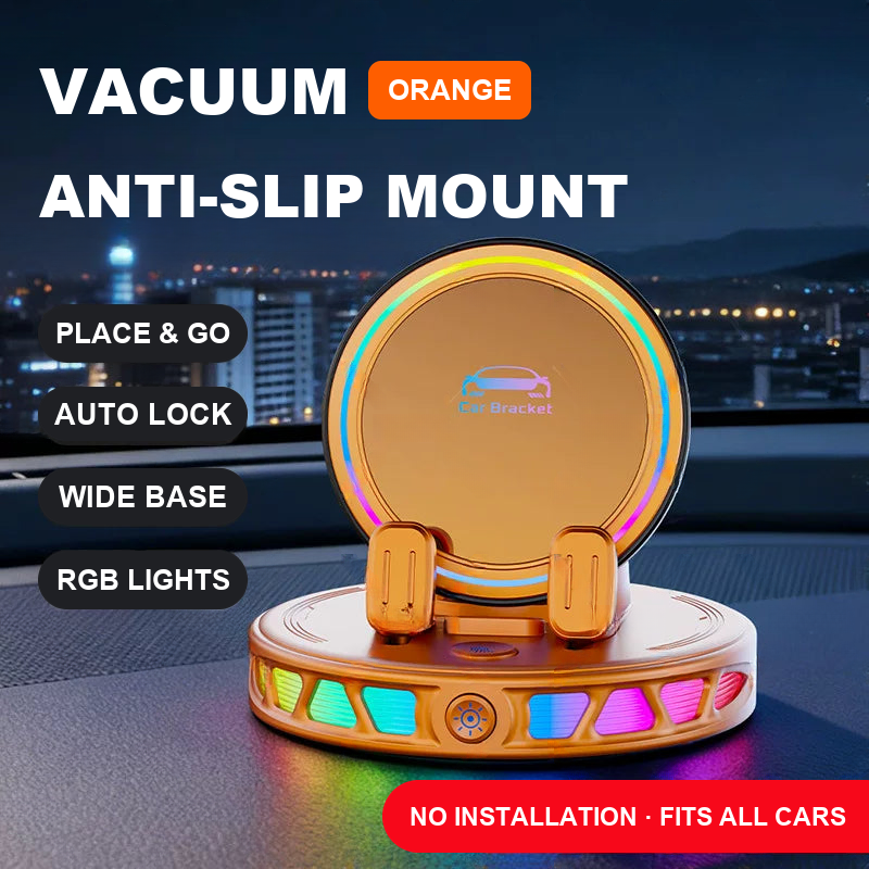 Orange RGB wireless charging vacuum car mount