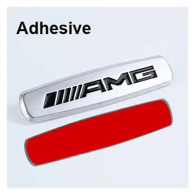 AMG seat emblem – Adhesive version, brushed metal badge