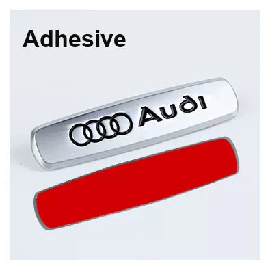 Audi seat emblem – Adhesive version, brushed metal badge